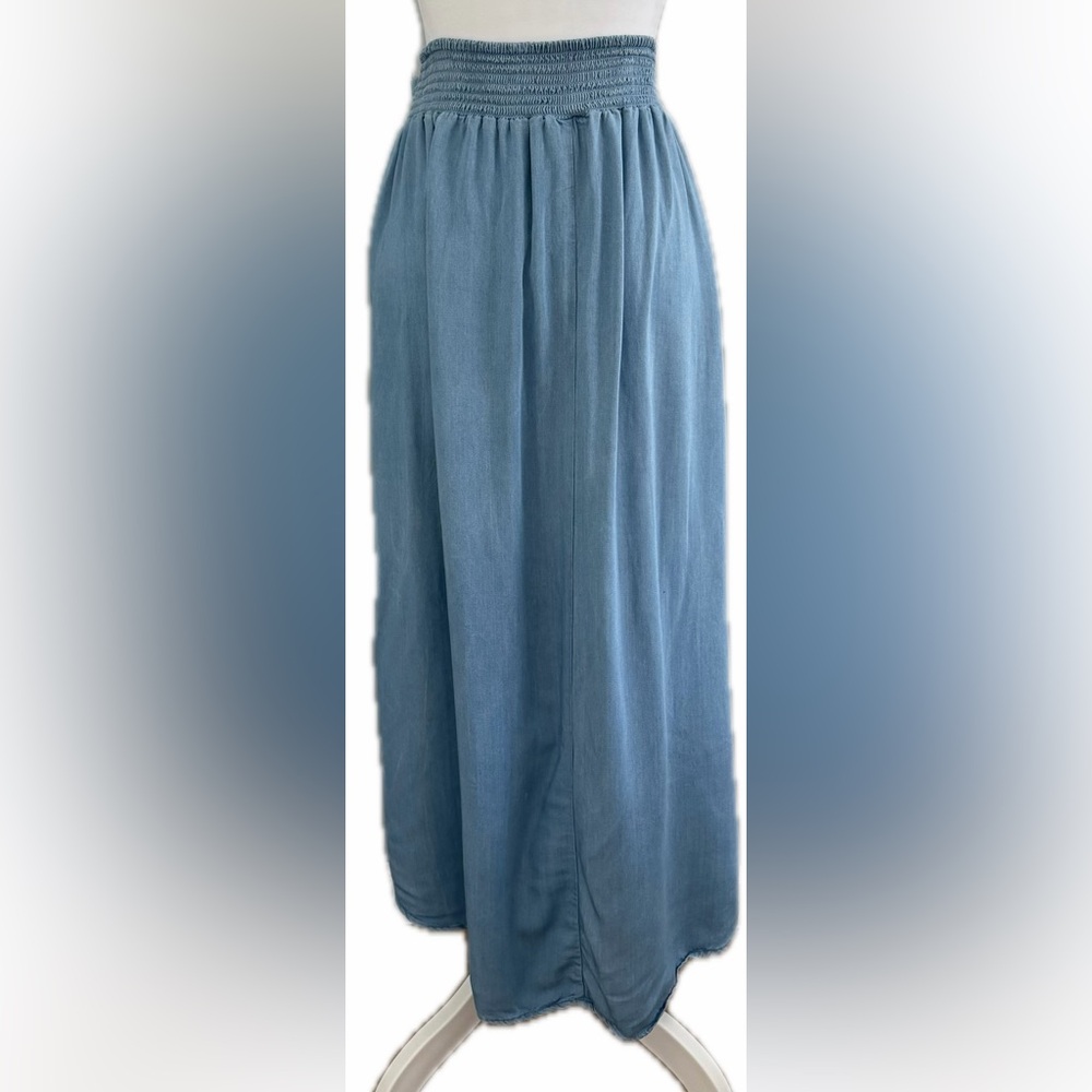 Westport 1962 Brand Chambray Belted Asymmetrical Skirt - Picture 5 of 9